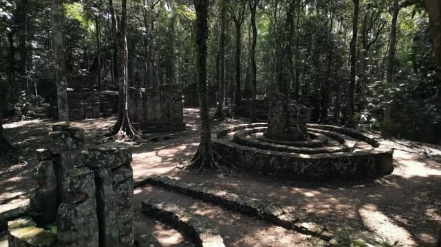 Ancient mayan ruins of uxmal stand majestically amidst the lush greenery of the yucatan jungle, showcasing the rich history and architectural prowess of this precolumbian civilization