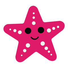 "Cheerful Pink Starfish Illustration"
