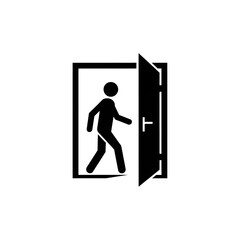 Title: Exit Icon - Person Leaving Through Door Symbol
