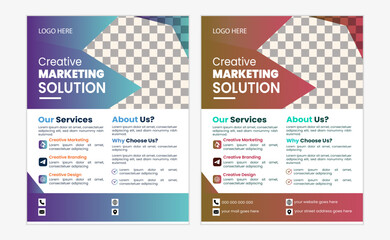 Corporate and creative a4 business flyer template design layout.
