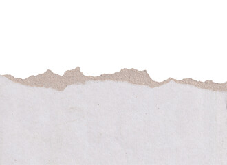 Torn Paper Edge with White Copy Space - Distressed Beige Cardboard Texture for Backgrounds, Overlays, and Vintage Design, Kraft paper 