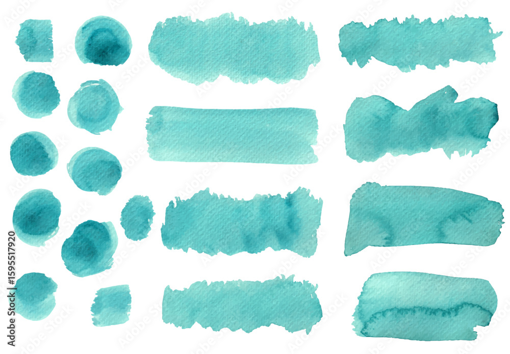 Fototapete set of vector brush strokes.watercolor texture splatters. grunge rectangle text boxes. frames for te