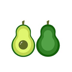 Colorful avocado icon in white background. Suitable for element graphic design. Vector illustration