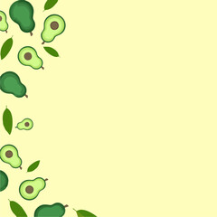 Avocado background with blank space. Suitable for writing or add information