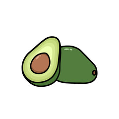 Colorful avocado icon in white background. Suitable for element graphic design. Vector illustration