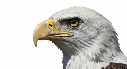 Obraz premium Majestic Bald Eagle Headshot: Close-Up View of a Powerful Bird