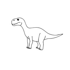 Fototapeta premium Simple line sketch of a dinosaur 