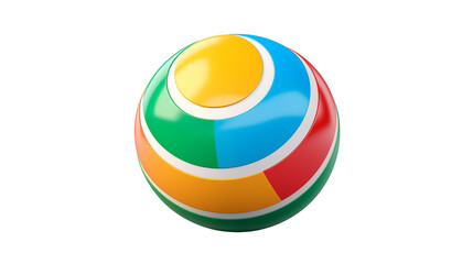 Obraz premium Colorful spherical object with segments and white trim design