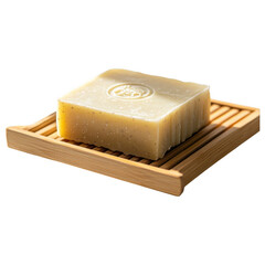 Handmade soap bar with bamboo tray