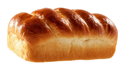 Golden Brown Braided Bread Loaf isolated On Transparent Png Background.