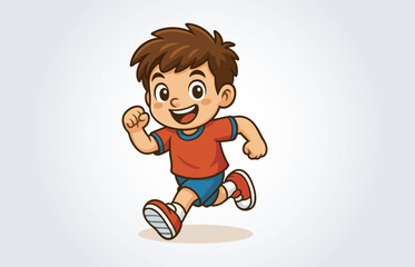 Running Boy Cartoon Character template
