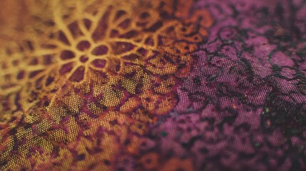 Close-up view of a fabric with intricate patterns.
