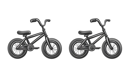 Fototapeta premium Two illustrations of children's bicycles.