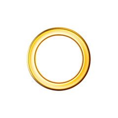 Elegant glowing gold circle or ring decoration, modern luxury on transparent background