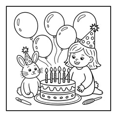 Obraz premium vector illustration of a coloring page