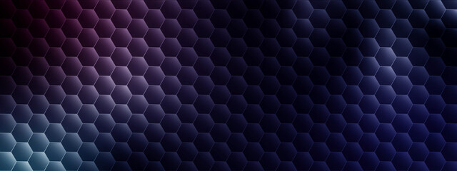 Abstract geometric background featuring a hexagonal grid in dark tones, ideal for data visualization, network diagrams, and tech-related graphics. copy space