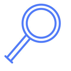 シンプルな虫眼鏡アイコン　検索　調査　青