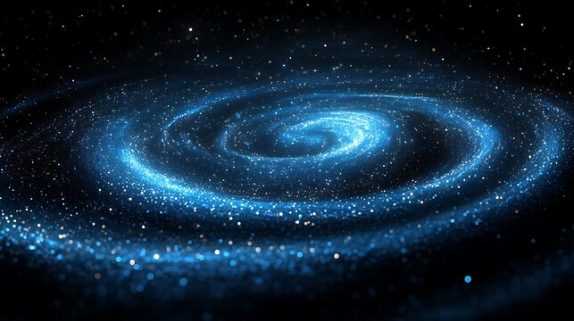 Spiral galaxy design with luminous particles. - Powered by Adobe