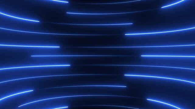 Neon lights blinking lines moving animation. Seamless loop animation of glowing neon line. 4k animation Horizontal glowing colorful neon line animation .Neon color lines as colorful laser wallpaper. - Powered by Adobe