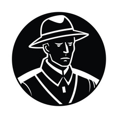 vector illustration of a soldier with a hat