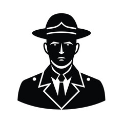 vector illustration of a soldier with a hat
