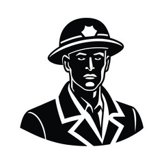 vector illustration of a soldier with a hat