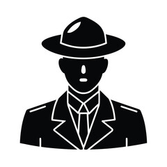 vector illustration of a soldier with a hat
