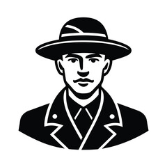 vector illustration of a soldier with a hat
