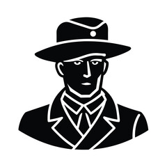vector illustration of a soldier with a hat