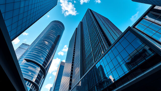 Fototapeta modern office building in the city