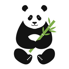 Obraz premium A modern flat vector illustration of a giant panda
