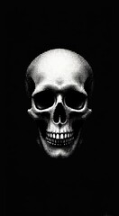 Skull with a black background