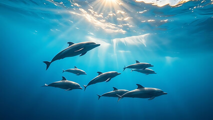 dolphins in the ocean