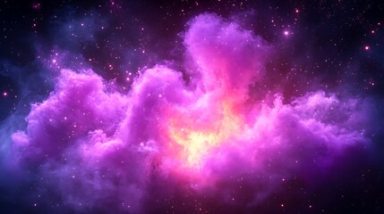 A vibrant, colorful nebula in deep space.