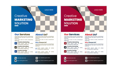 Corporate modern and creative business flyer design template a4 size clean design.