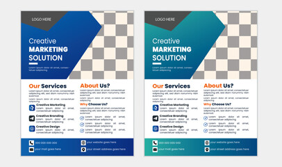 Corporate modern and creative business flyer design template a4 size clean design.