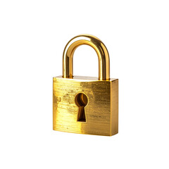 Naklejka premium Elegant golden padlock with keyhole, illustrating security and protection on transparent background