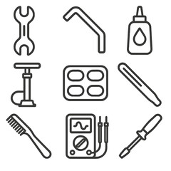 Multimeter wrench scooter no hex chinese tools lubricant icon vector pump maintenance