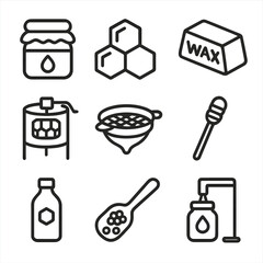 Production icons no dipper vector storage honeycomb icon bee bottle wax honey