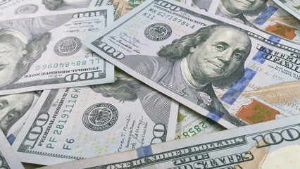 Detailed CloseUp of American Dollar Bills in Different Denominations and Variations