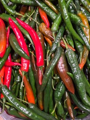 red and green chili peppers