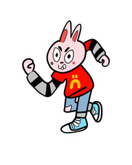 Cool Sporty Bunny Cartoon Illustration