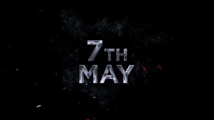 7 May, The seven of may is announced with smoky, ethereal typography and glowing embers