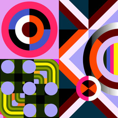 Abstract geometric patterns in vibrant colors and shapes  