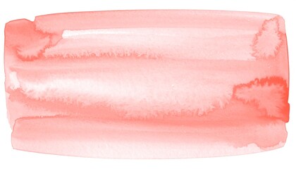 Abstract coral watercolor rectangular shape