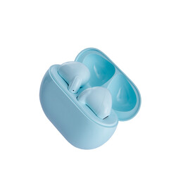 Blue Modern Earbuds. 