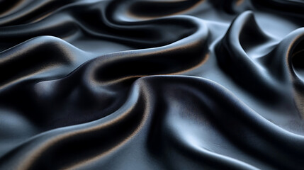 Fototapeta premium Abstract Draped Dark Gray Silk Fabric Texture Background