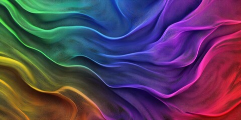 Obraz premium Colorful abstract waves on a rainbow flag background