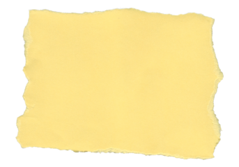 Minimalist ripped yellow memo slip. Clean and subtle design element for notes or scrap concepts.  The torn edges add a casual, handcrafted feel, suitable for note-taking