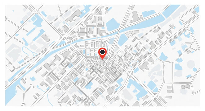 City map with location pin, vector illustration for navigation and travel use